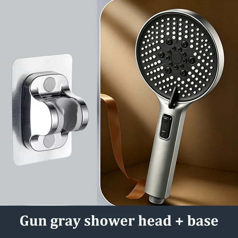 5-Mode High Pressure Handheld Shower Head | One-Key Stop