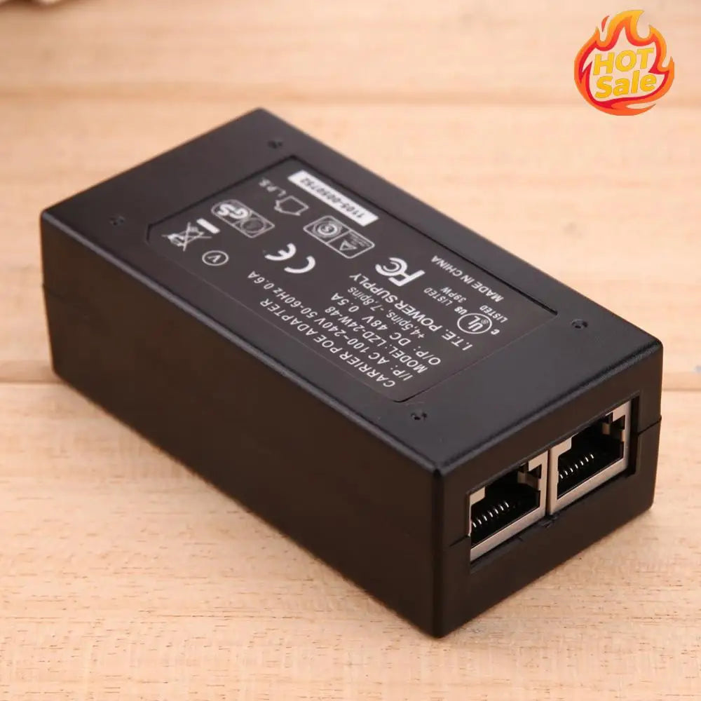 48V 24W Desktop PoE Power Injector – Ethernet Adapter for CCTV
