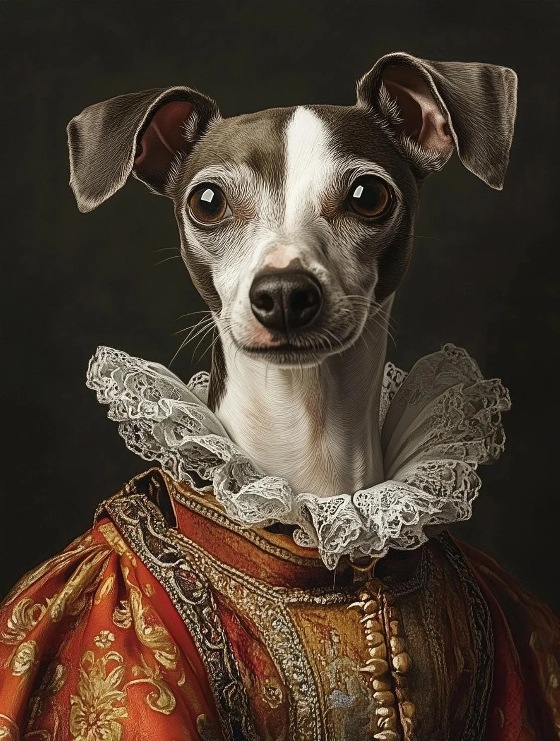 Funny Renaissance Labrador Dog Canvas Wall Art | Royal Pet Portrait