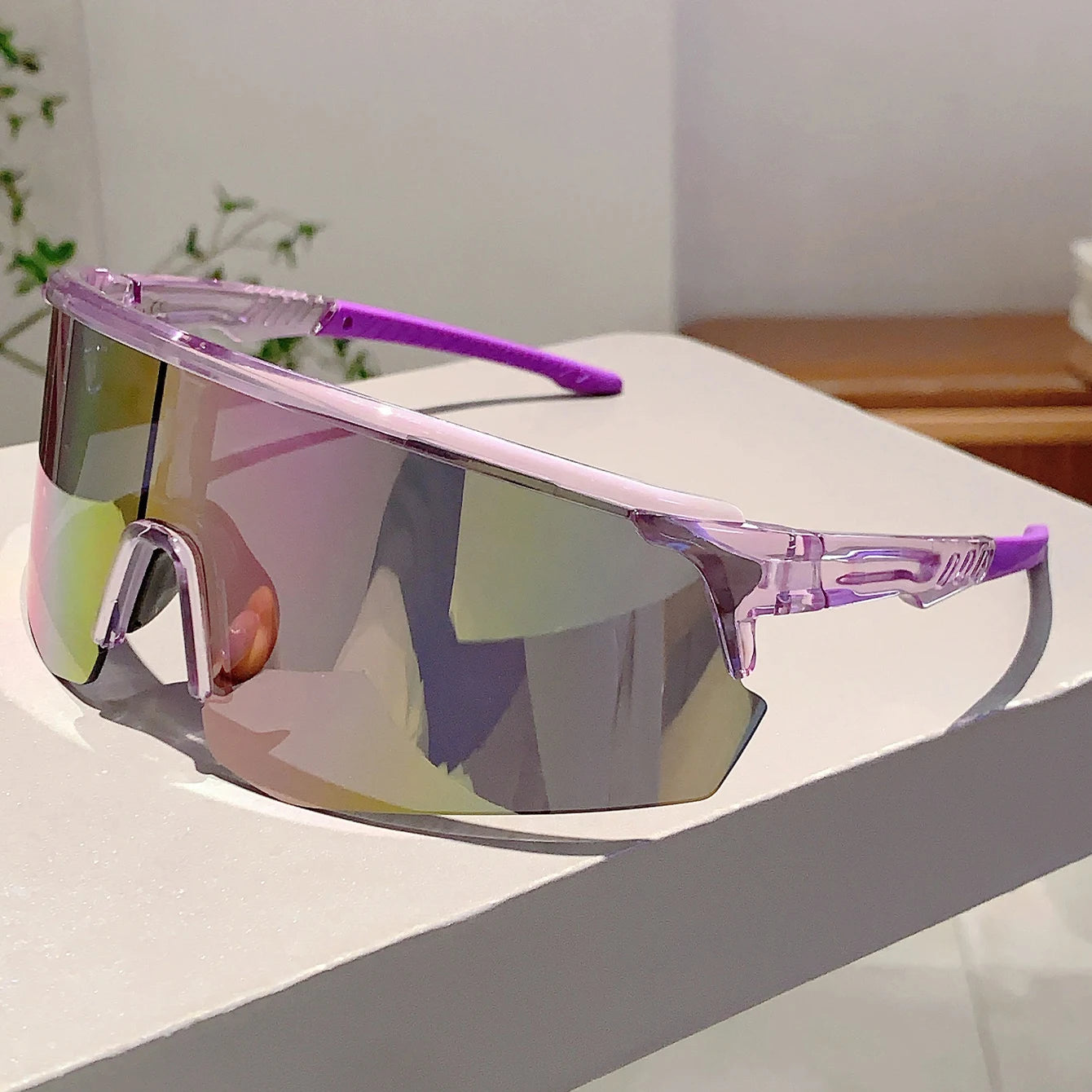 Oversized Semi-Rimless Sports Sunglasses Women Cycling Shades