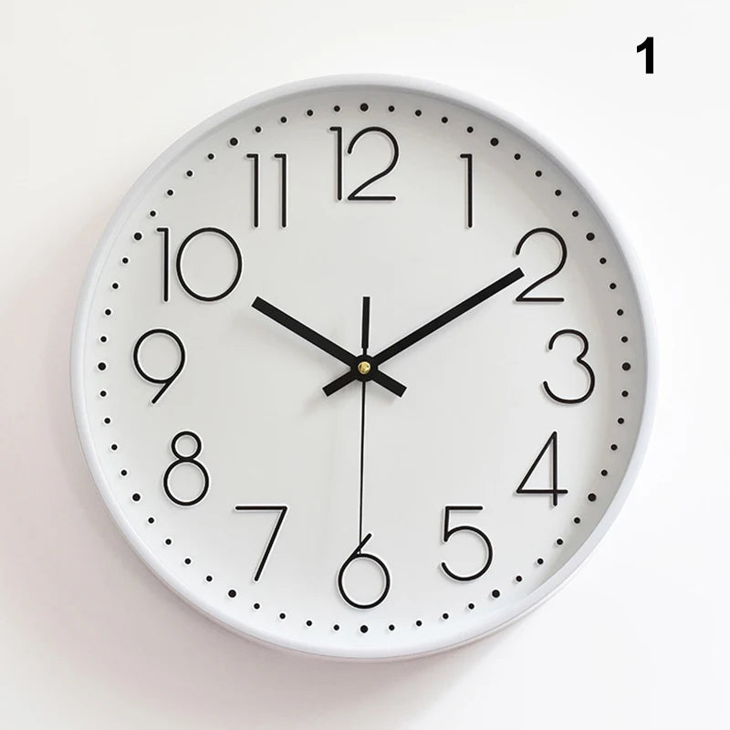 Pointer Display Simple Silent Circular Wall Clock Fashionable Wall Mounted Office Bedroom Clock Home Decoration Peaceful Pleasures Health and Wellness 1
