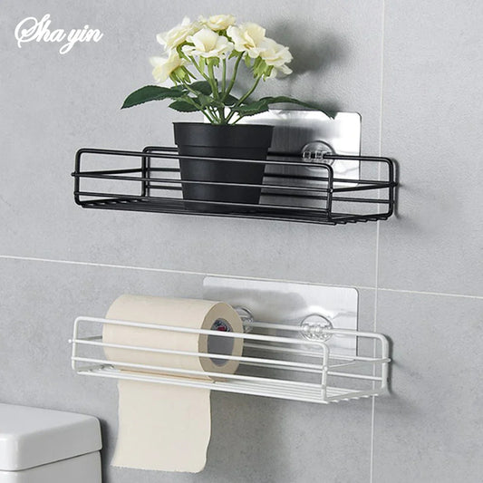 Black Iron Corner Shower Caddy Rack – Punch-Free Wall Mount Corner Storage Rack Oasis Select