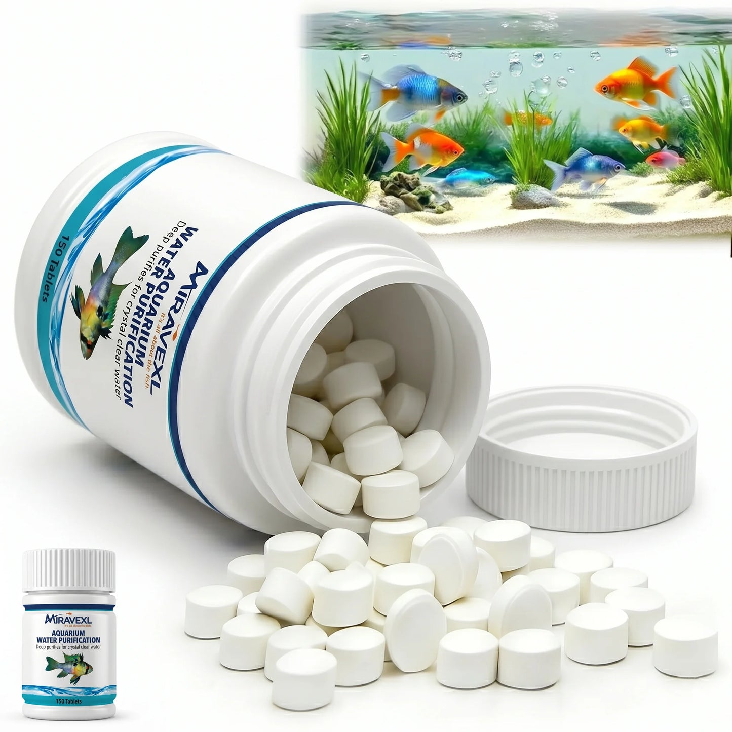 Aquarium Water Purification Tablets Fish Tank Clarifier Rapid Clear Turbidity Clean Ecosystem Care Pet Fish Health Accessories Peaceful Pleasures Health and Wellness