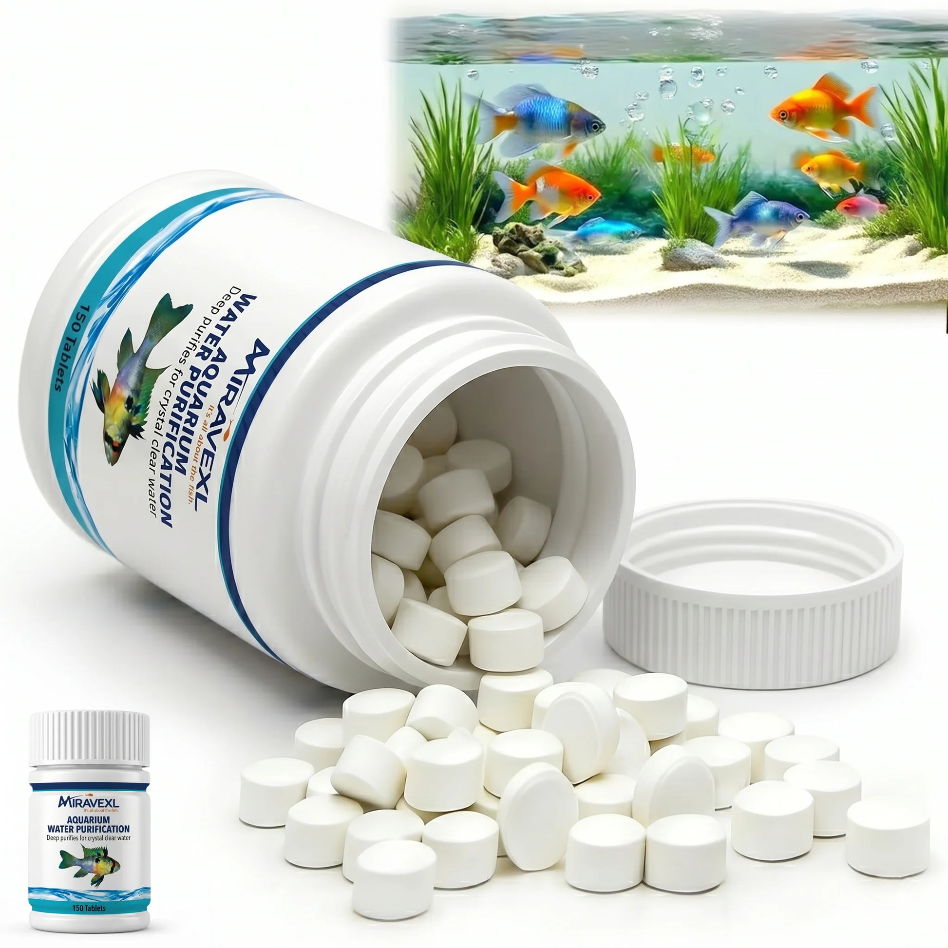 Aquarium Water Purification Tablets Fish Tank Clarifier Rapid Clear Turbidity Clean Ecosystem Care Pet Fish Health Accessories Peaceful Pleasures Health and Wellness