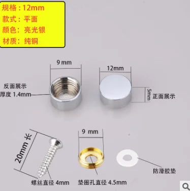 Decorative Mirror Screw Cap Covers | Stainless Steel 10–16mm