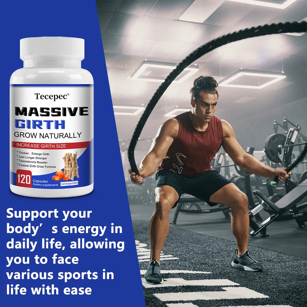Men's Vitality Support Capsules Ashwagandha Tribulus Terrestris Supports Stamina Strength Immune Health Fights Fatigue Natural H Peaceful Pleasures Health and Wellness
