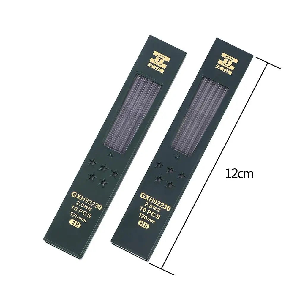 Compasses Core 10 Pcs/box Automatic Pencils 2.0mm Mechanical Pencil Refill Student Stationery for School Supplies HB/2B Lead Peaceful Pleasures Health and Wellness