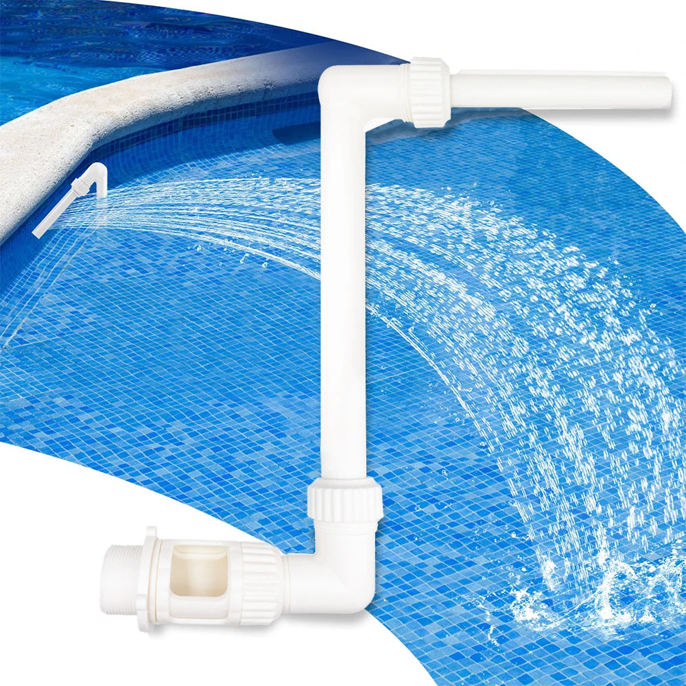 Swimming Pool Waterfall Fountain Kit PVC Feature Water Spay Pools Spa Decorations Easy Install Swimming Pool Accessories Peaceful Pleasures Health and Wellness