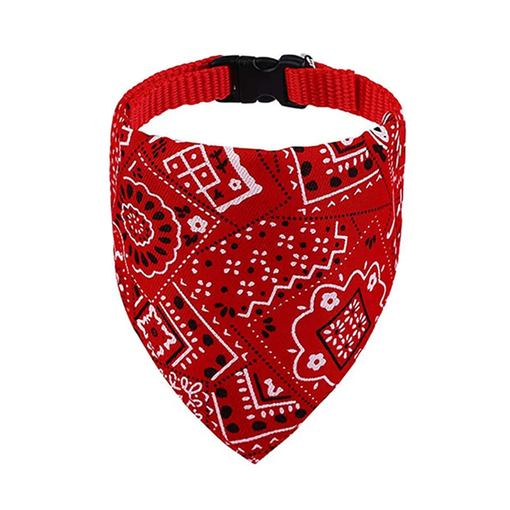 Pet Bandana Collar Scarf for Dogs Puppy & Cat Small Medium Large Dogs Adjustable Collars Red Blue Black Pink Stylish Dog Collar Peaceful Pleasures Health and Wellness Red S