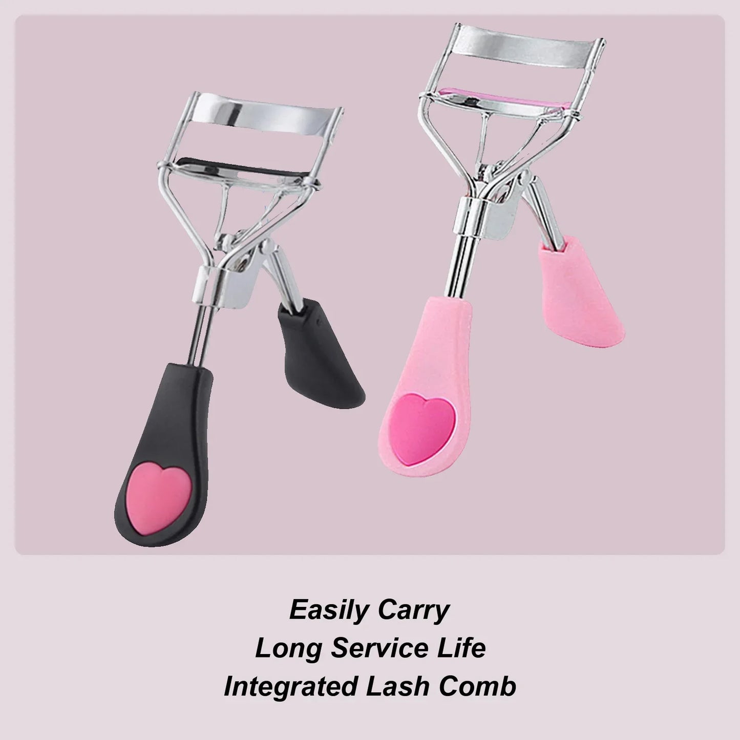 Heart Shape Handle Eyelash Curler with Replacement Pads