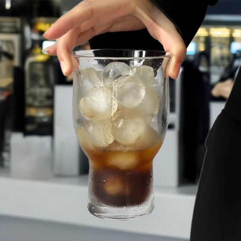 Large Wide-Mouth Glass Cup | Iced Coffee, Beer & Juice Glass Drinkware Peaceful Pleasures Health and Wellness