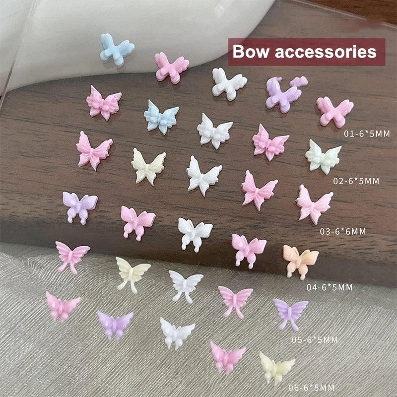 6 Grid Small Butterfly Nail Charms 6*5mm 3d Resin Colorful Butterfly Nail Art Flat-Back Butterfly Nail Parts Peaceful Pleasures Health and Wellness