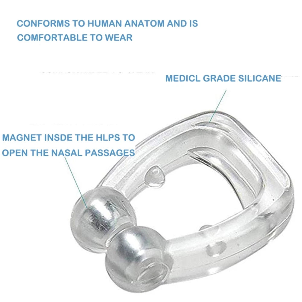 Magnetic Silicone Anti-Snoring Nose Clip | Drug-Free Sleep Aid