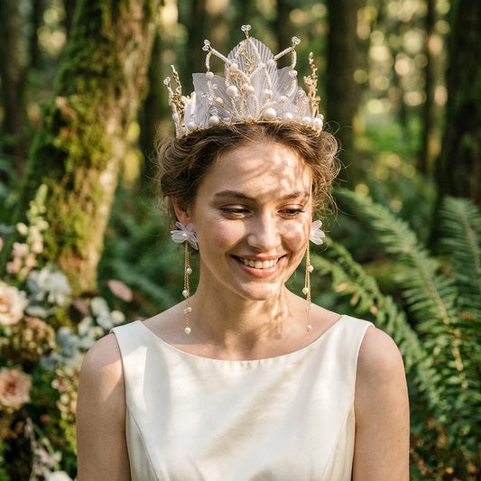 Bridal Pearl Crown Hair Accessories Set With Natural Style For Wedding Photography Peaceful Pleasures Health and Wellness