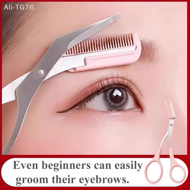 Stainless Steel Eyebrow Scissors with Comb | Brow Trimmer