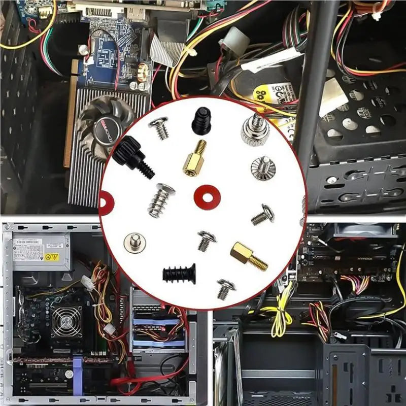 New 228Pcs/Box Hard Disk DIY Motherboard PC Computer Assemble Case Fan Hand Screw Bolt Standoff Washer Assortment Kit Peaceful Pleasures Health and Wellness Default Title