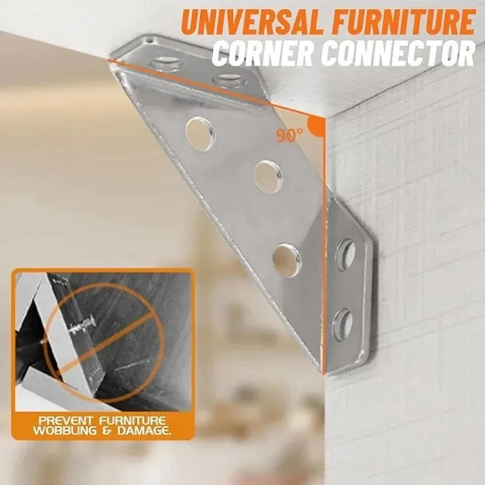 90° Stainless Steel Corner Brackets | Furniture Angle Braces 10–40pc