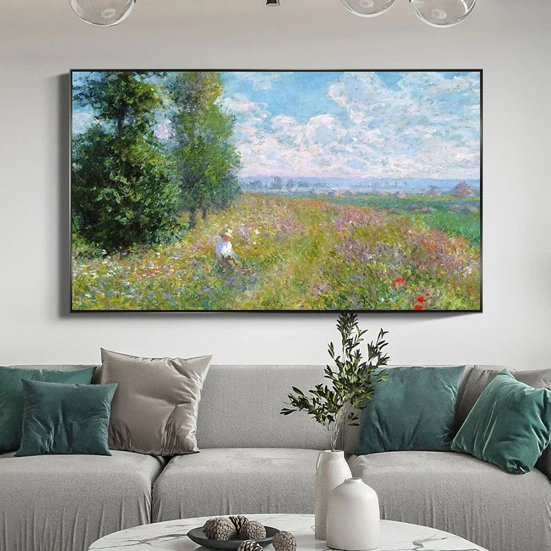 Claude Monet Exhibition Posters Canvas Oil Painting Garden Boat Lake Landscape Nature Landscape Wall Room Home Decor Peaceful Pleasures Health and Wellness