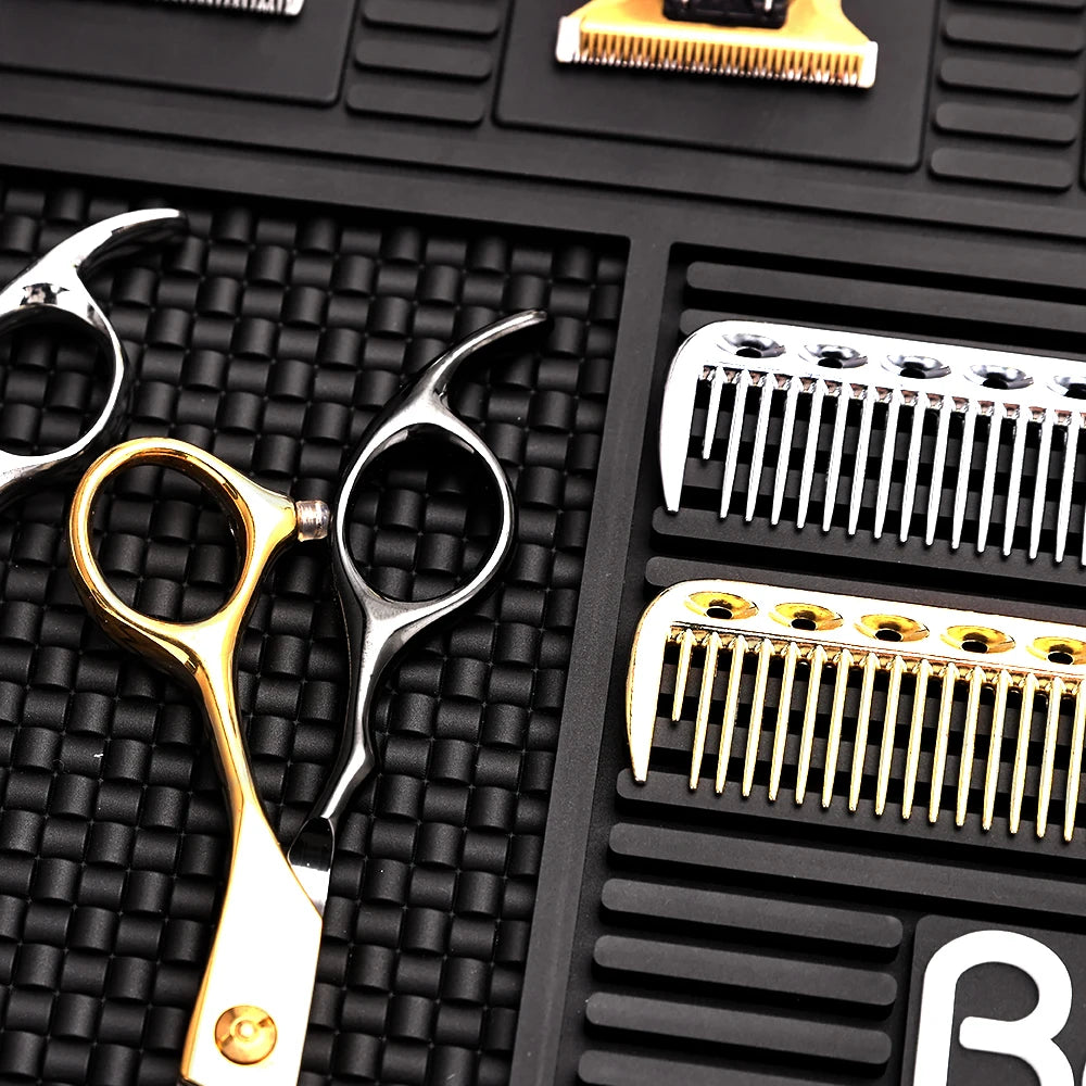 Barber Soft Silicone Magnetic Tray Hairdressing Antiskid Waterproof Flexible Rubber Storage Mat Salon Clippers Scissors Tools Peaceful Pleasures Health and Wellness