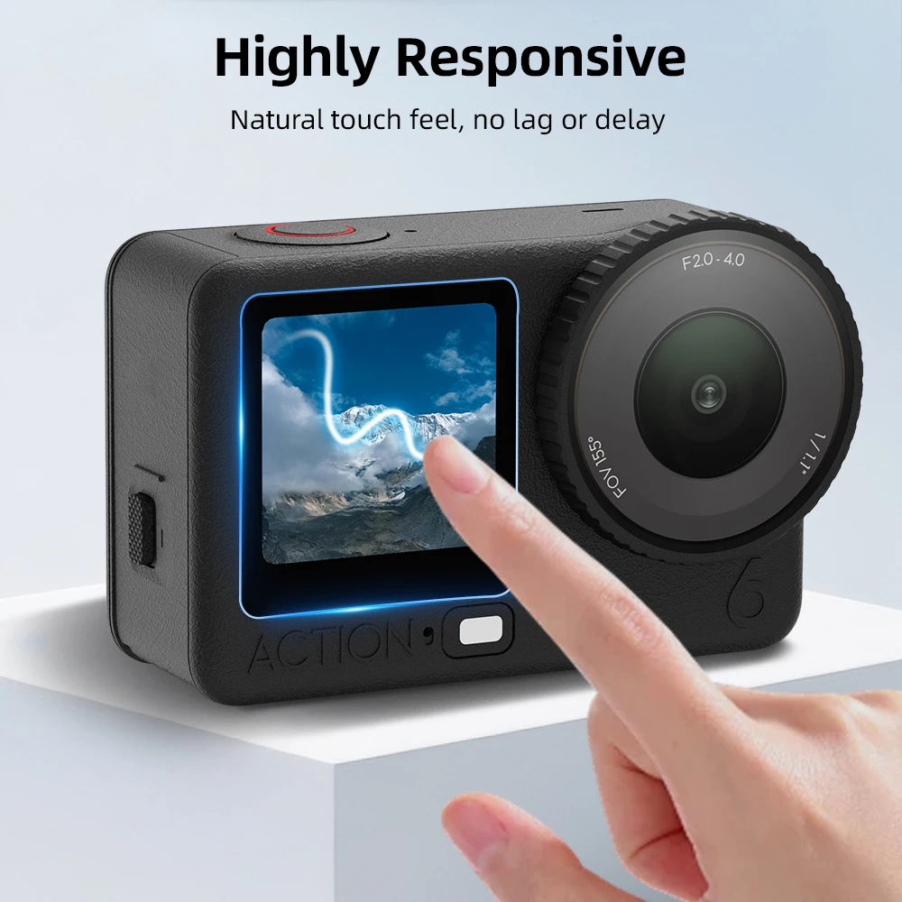Full-Screen Protection For DJI OSMO ACTION 6 Screen Tempered Glass Protector Application Tool HD Lens Protector Film Accessory Peaceful Pleasures Health and Wellness