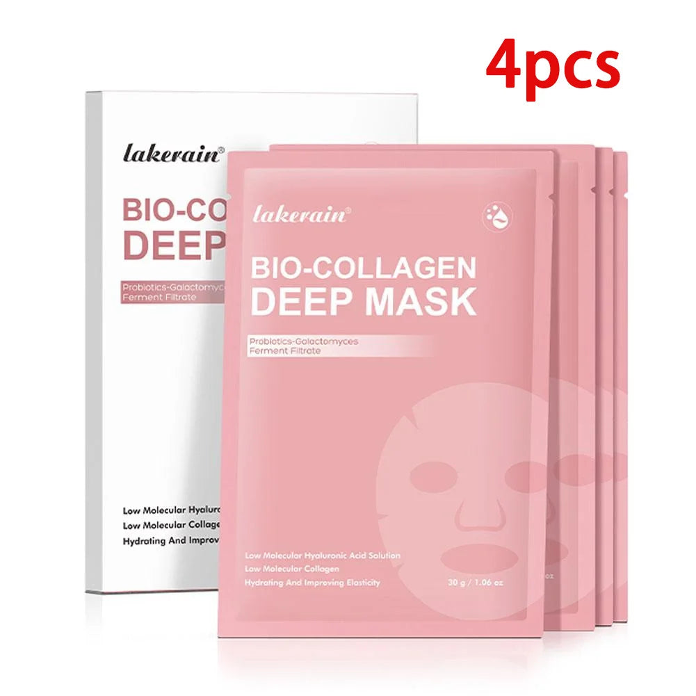 Bio Collagen Real Deep Mask Overnight Hydrogel Facial Mask Pore Minimizing Collagen Supplement Anti Wrinkle Sleeping Face Mask Peaceful Pleasures Health and Wellness 4pcs