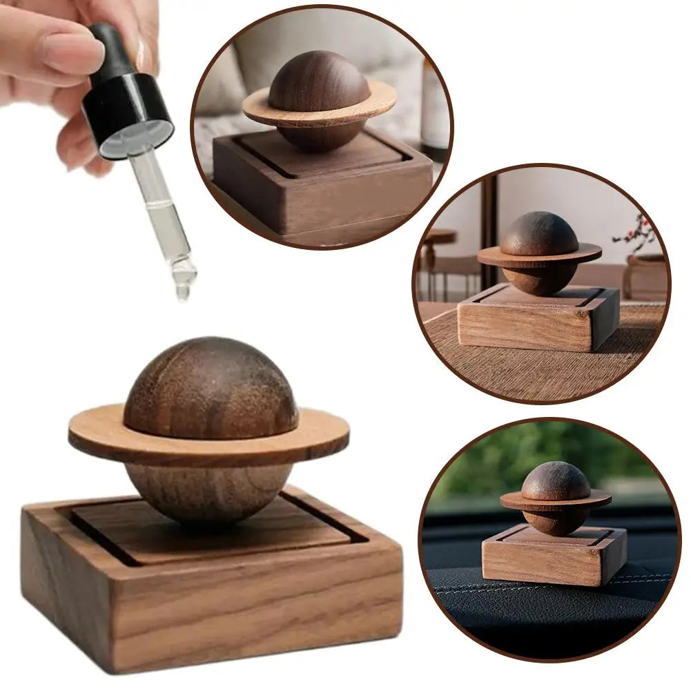 Planet Wood Essential Oil Diffuser – Walnut & Beech Decor Gift