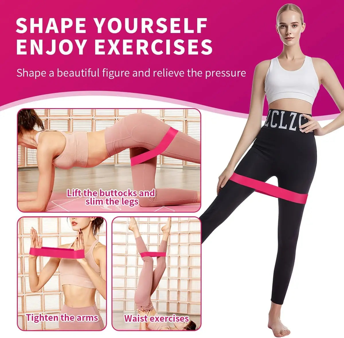 Different Resistance Bands Yoga Band Fitness Exercise Training Hip Tension Band Leg Squat Dance Elastic Loop Stretch Band Peaceful Pleasures Health and Wellness