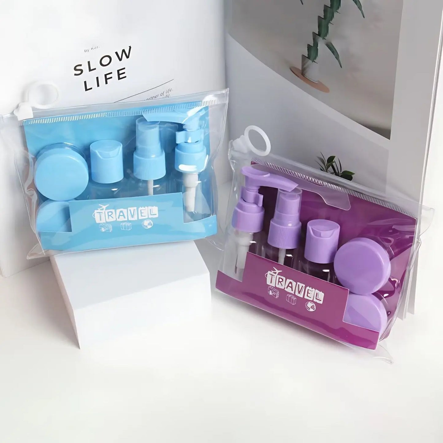 6 PCS Travel Bottles Set Leak Proof Press Type Refillable Containers For Cosmetics Lotion Cream Liquid Toiletries Storage Peaceful Pleasures Health and Wellness