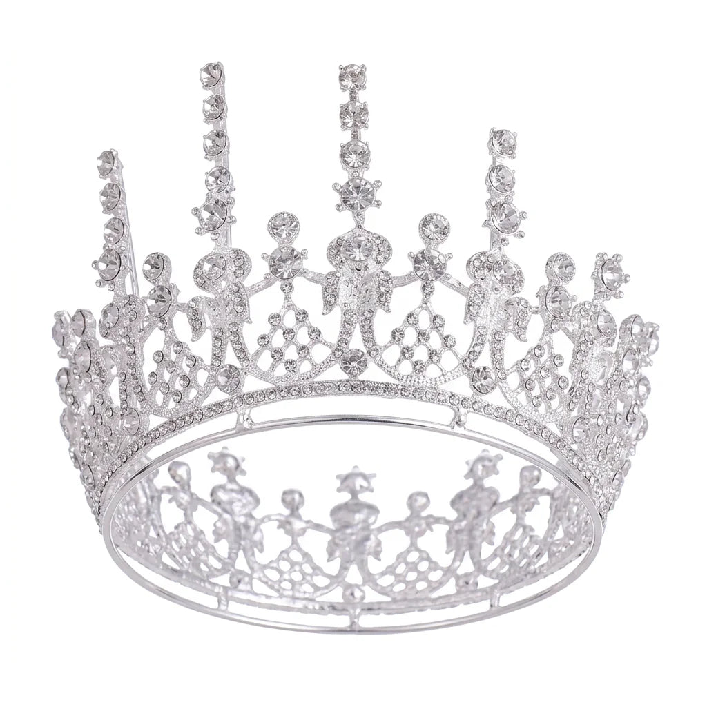 Baroque Gold Bridal Tiara-Headpiece for Wedding Dress Accessories Peaceful Pleasures Health and Wellness Silver