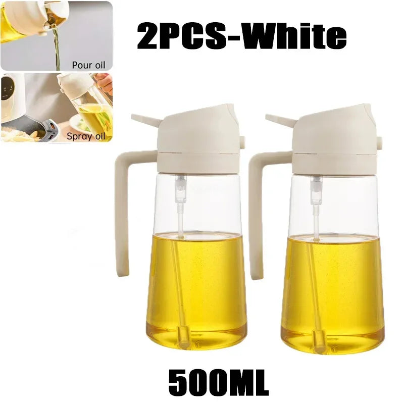 2-in-1 Oil Spray Bottle & Dispenser – 500ml Kitchen Sprayer