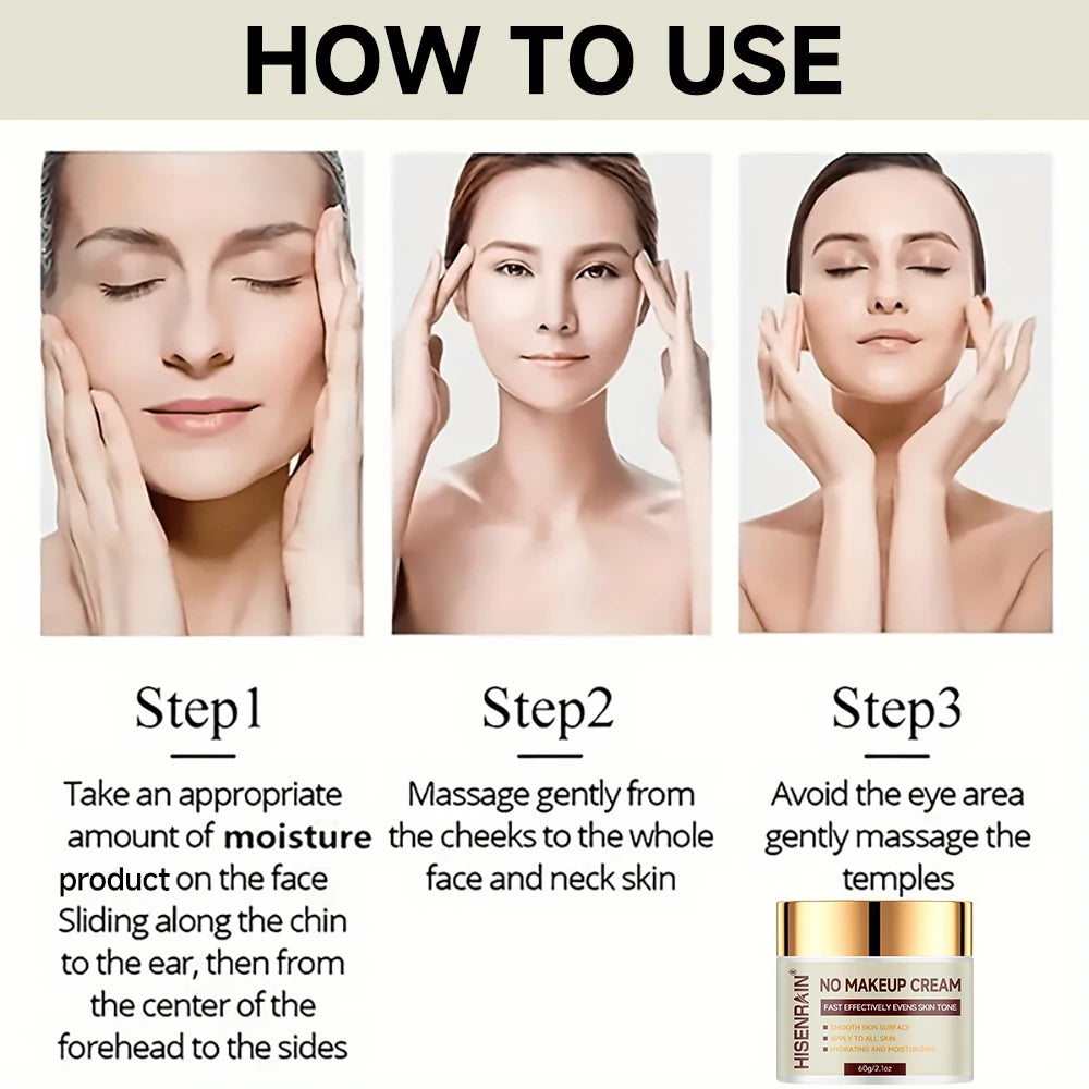 HISENRAIN Hyaluronic Acid & Glycerin BB Cream - Hydrating Tone-Up Moisturizer for Natural Glow & Smooth Skin. Peaceful Pleasures Health and Wellness