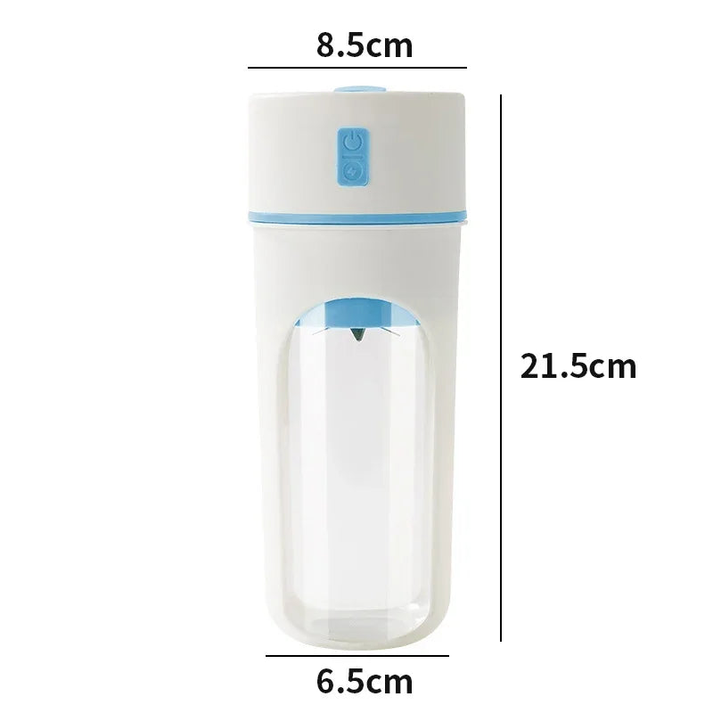 Electric Juicer Multifunctional Portable Juicer Fruit Blender Milkshake Juicer USB Rechargeable Smoothie Blender Juice Maker Cup Peaceful Pleasures Health and Wellness Blue 340ml