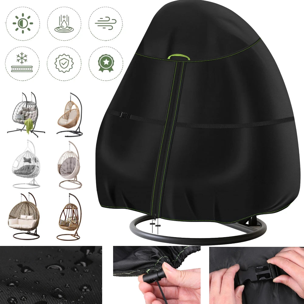 Waterproof Egg Chair Cover | UV & Windproof with Zipper