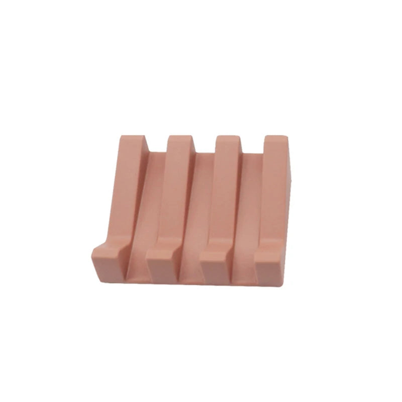 Silicone Soap Box with Tilted Drain Design Easy Drying Non Toxic Soft Base for Bathroom Kitchen Shower Washable Soap Dish Peaceful Pleasures Health and Wellness Dark pink