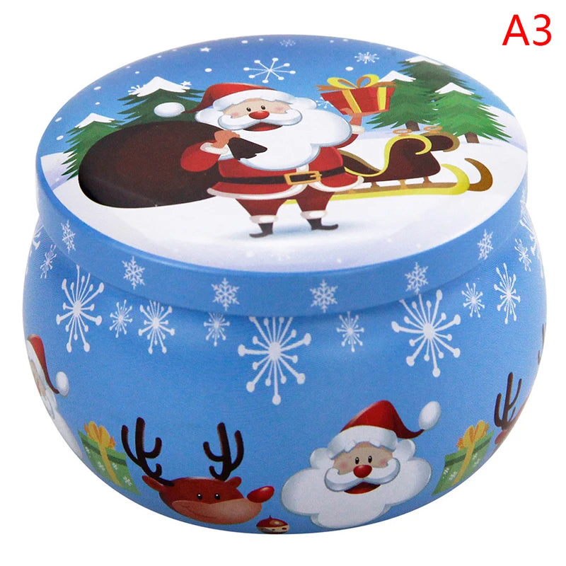 Christmas Scented Candle Tin Jar | Portable Soy Wax Gift
