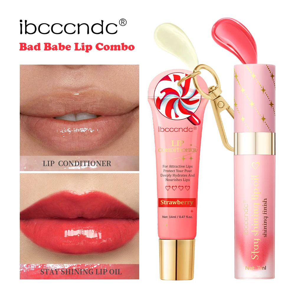 2PCS Lipstick Set Natural Lipgloss Lightweight Texture Long Lasting Hydration Deeply Moisturizing Lip Makeup Cosmetics Peaceful Pleasures Health and Wellness Lipstick and Lip Oil