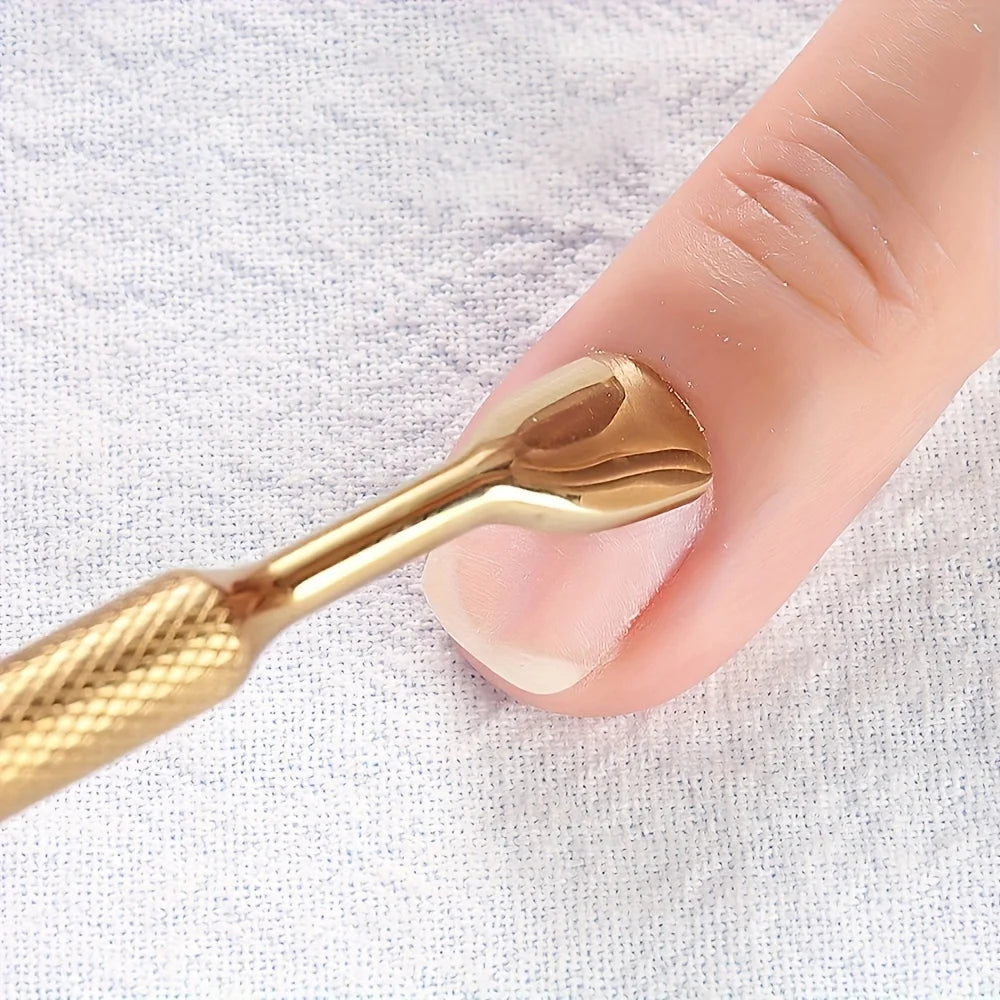 Russian-Style Double-Ended Stainless Steel Nail Pusher with Beveled Edge for Manicure, Pre-Treatment Tool for Removing Cuticles and Shaping, Available in 3 Colors Peaceful Pleasures Health and Wellness