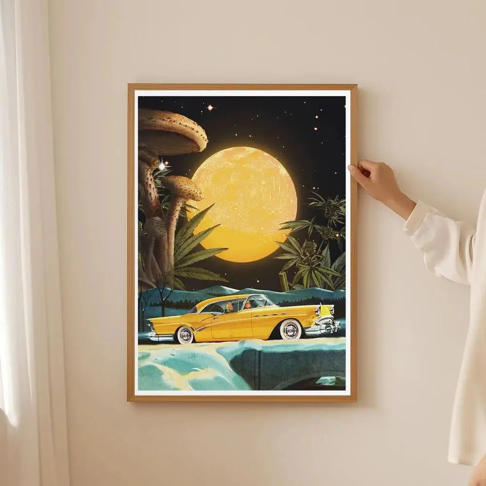 Weed Art Poster Sticky Wall Art Printing, Aesthetic Decor for Home Living Room Bedroom Bar Peaceful Pleasures Health and Wellness 3 30x40cm Unframed