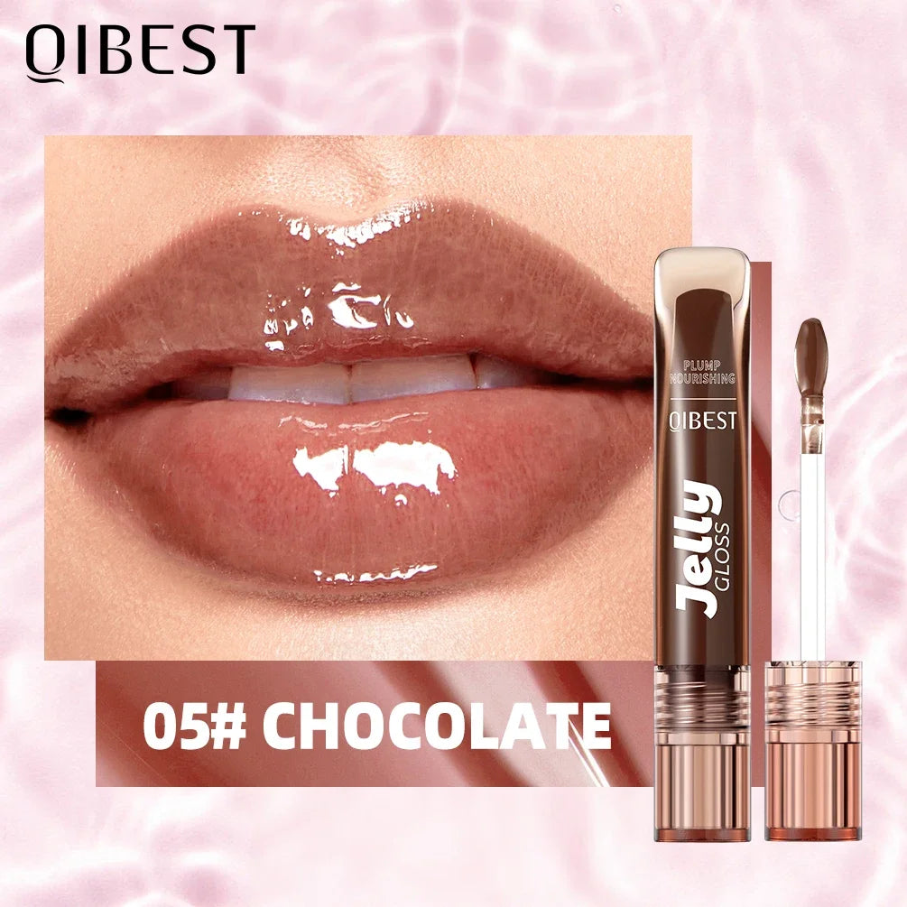 QIBEST Mirror Pearl Lip Gloss Long Lasting Moisturizing Lipstick Shine Glitter Lip Glaze Women Non Stick Cup Lip Tint Cosmetics Peaceful Pleasures Health and Wellness 05 Chocolate