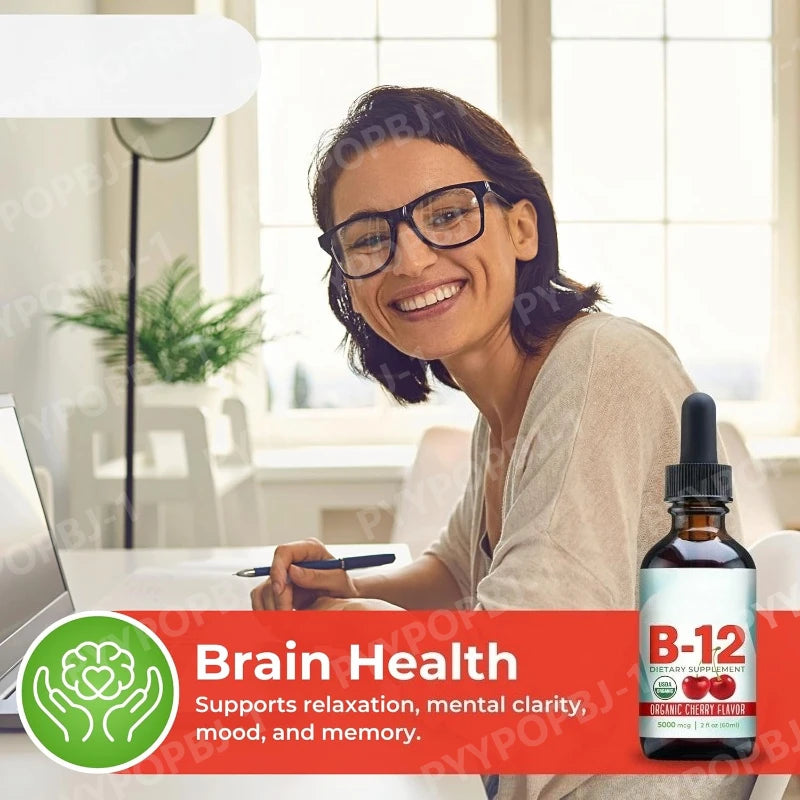 Vitamin B12 5000mcg Sublingual Drops – Cherry, Vegan 60ml