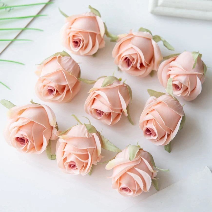 Silk Rose Heads Artificial Flowers 50/100pcs – Wedding & Décor
