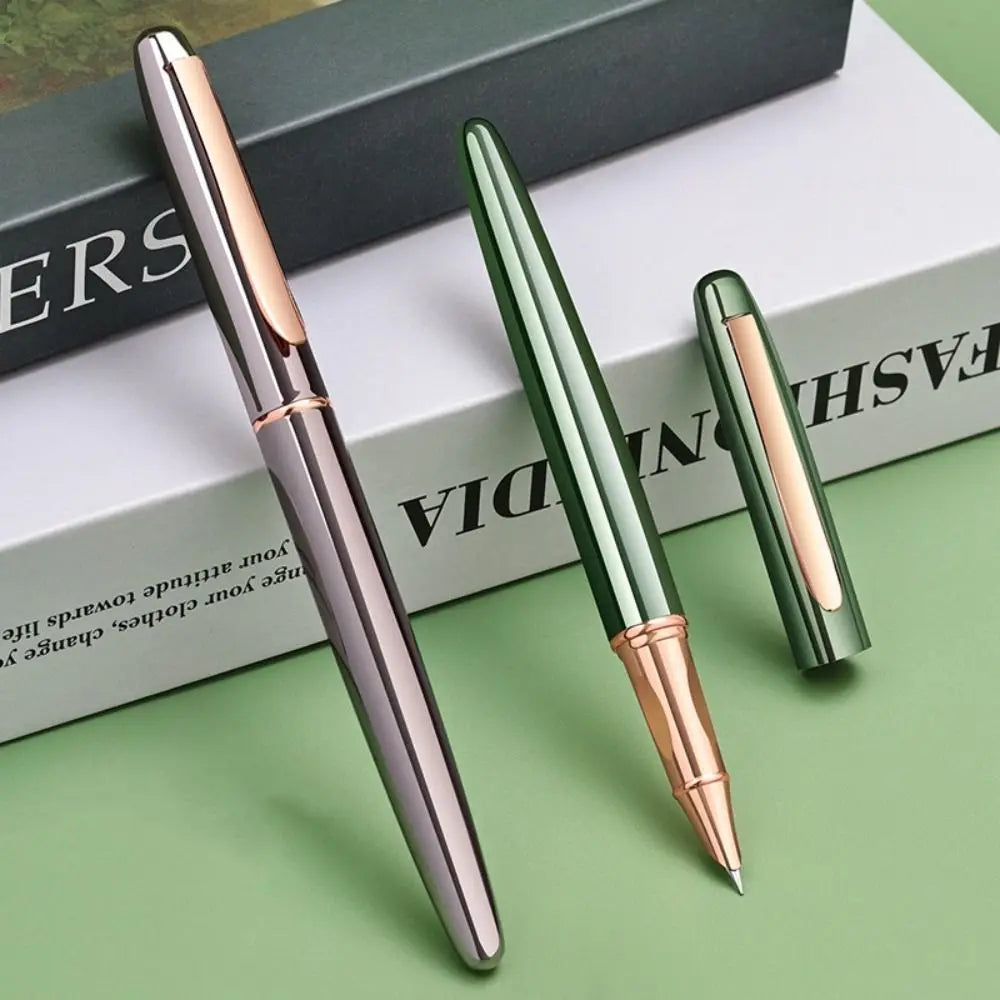 Business Fine Nib Metal Fountain Pen Calligraphy Handwriting Gift Ink Pens Smooth Writing 0.35mm Signature Pen Back To School Peaceful Pleasures Health and Wellness