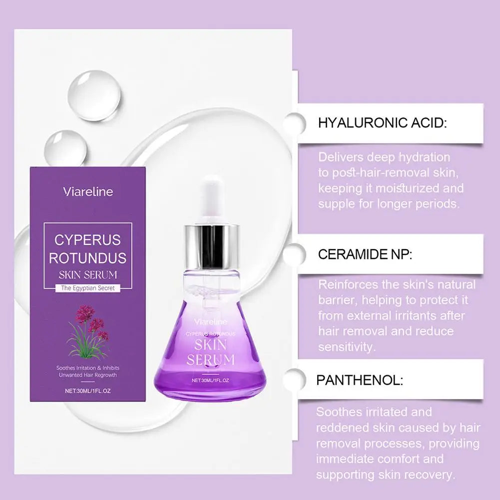 Cyperus Rotundus Skin Serum 30ml – Natural Hair Inhibitor Remover Essence, Soothes Irritation & Moisturizes Body Face Peaceful Pleasures Health and Wellness
