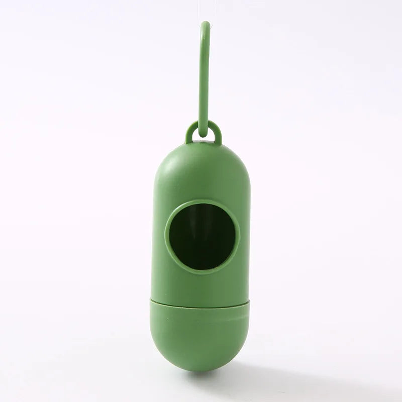 Portable Pet Waste Bag Dispenser Pill Shape Bullet-Shaped Garbage Box Cats Dogs Poop Extractive Clean-up Bags Outside Walking Peaceful Pleasures Health and Wellness Potty Picker F