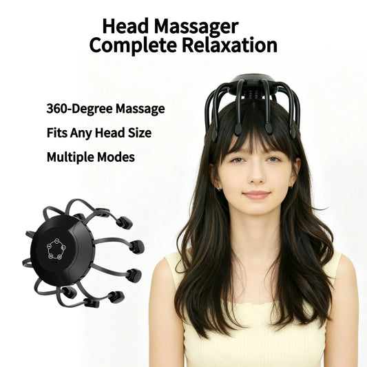 Portable Octopus Scalp Massager Simulate Hand Kneading Head Meridian Dredging Relieve Tension Fatigue Daily Relax Massage Device Peaceful Pleasures Health and Wellness
