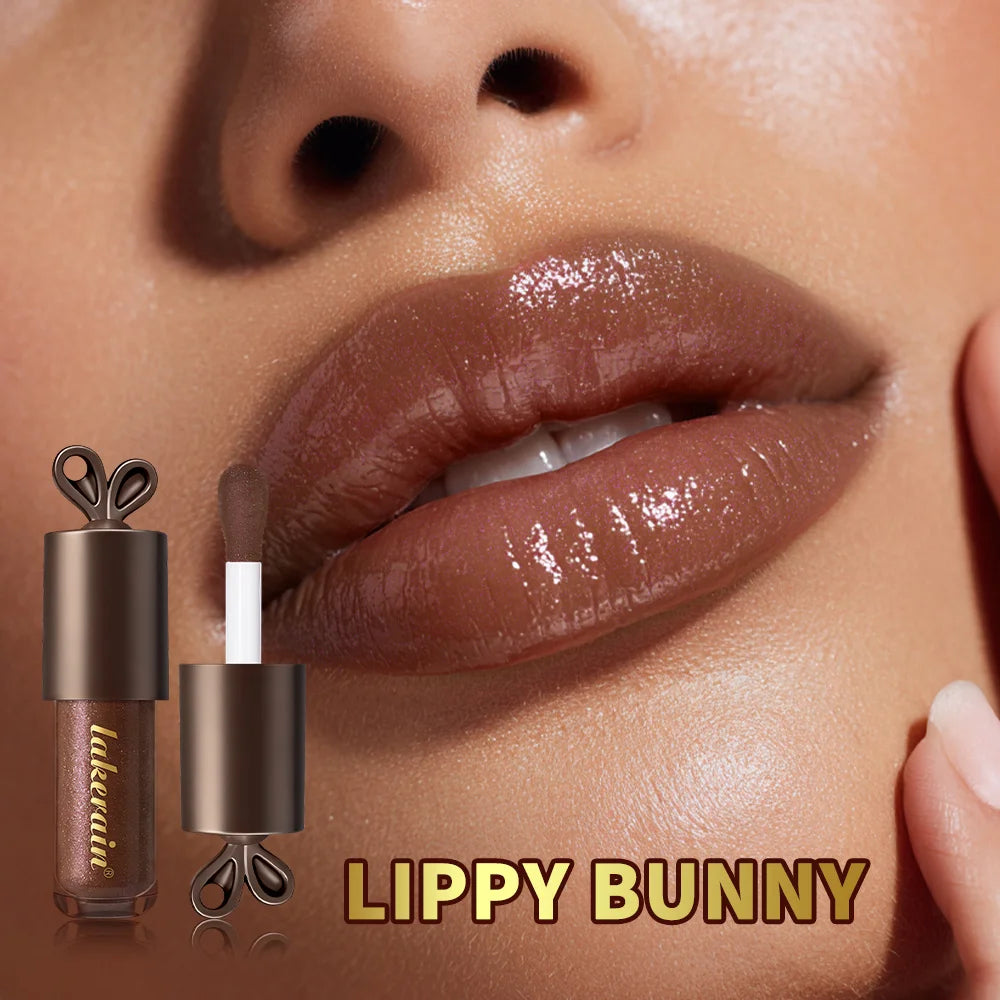 Chocolate Rabbit Moisturizing Lip Gloss Honey Essence Mirror Water Light Lip Tint Long Lasting Pearlescent Fine Glitter Plumping Peaceful Pleasures Health and Wellness