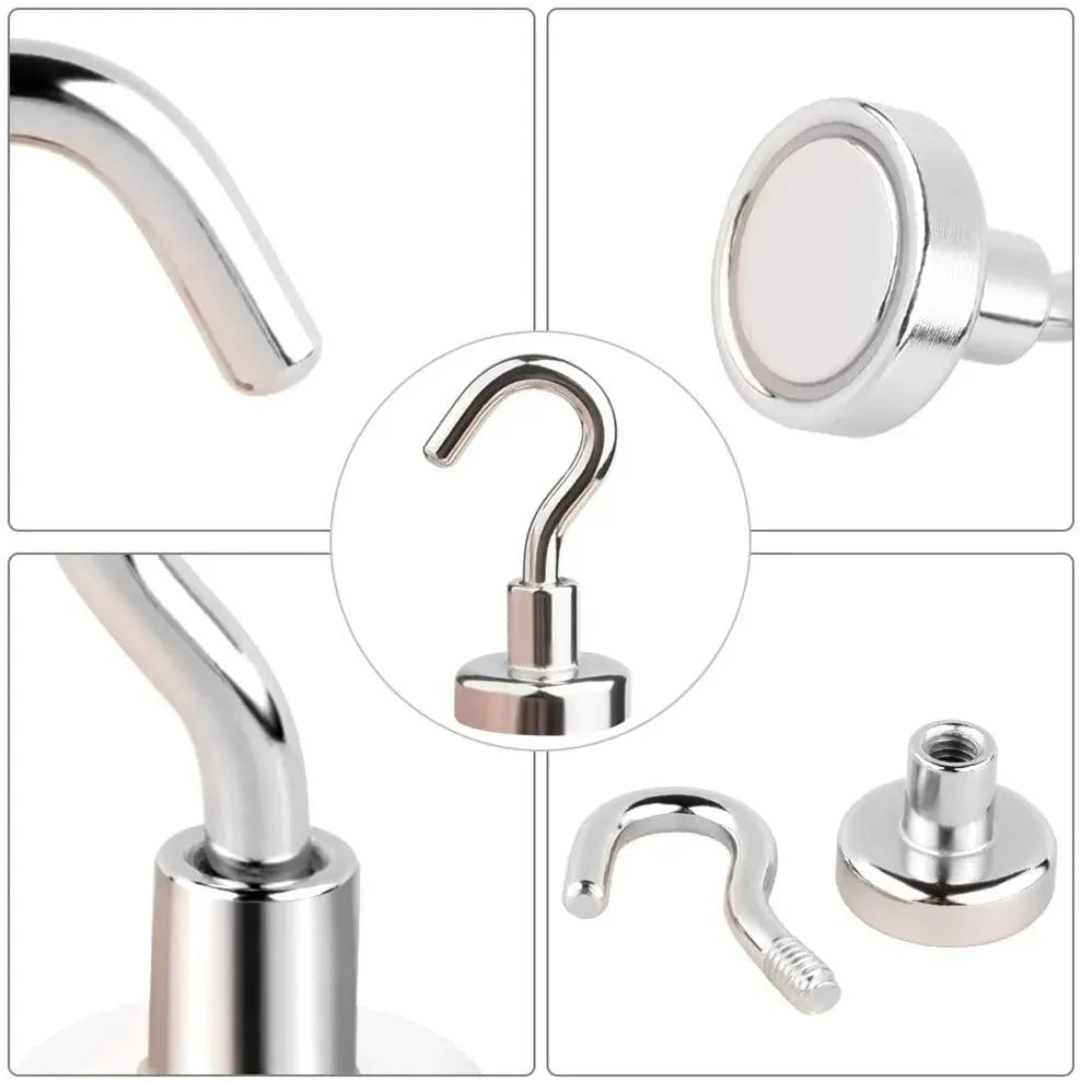 10-Pack Heavy Duty Magnetic Hooks – No-Drill Kitchen Storage