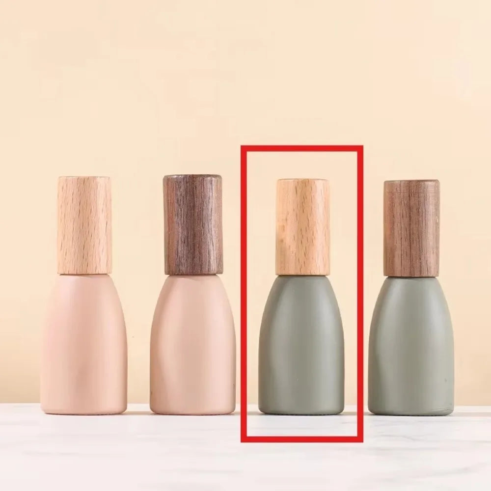 Portable Glass Perfume Bottle Empty Wood Lid Roll-on Bottle High Quality 10ml Essential Oil Roller Bottle Makeup Tool Peaceful Pleasures Health and Wellness Beech green