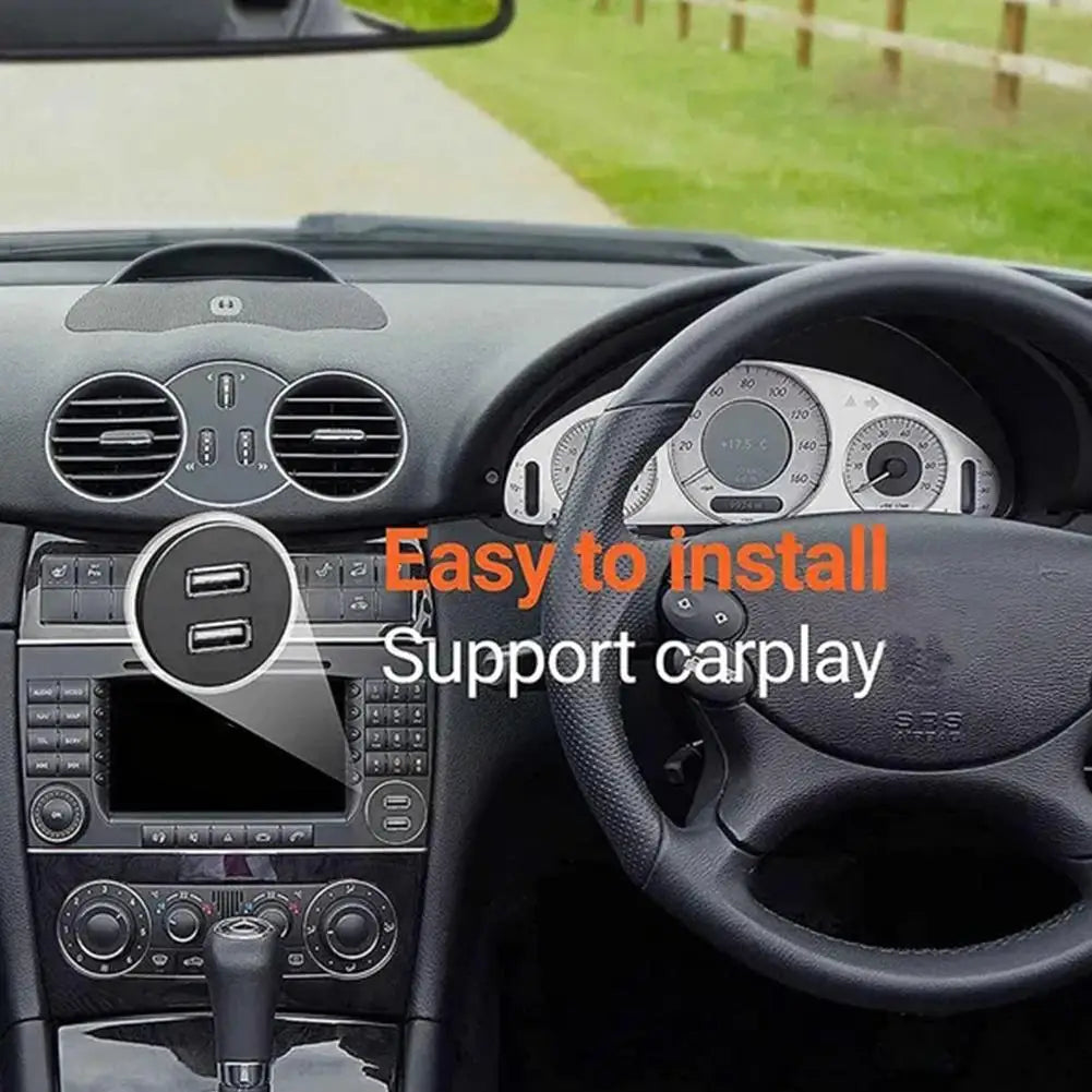 Dual port USB Socket Cabe USB3.0 Auto Car Flush Mount Extension Cord Dashboard Panel Square USB cable for Motorcycle 1m Peaceful Pleasures Health and Wellness