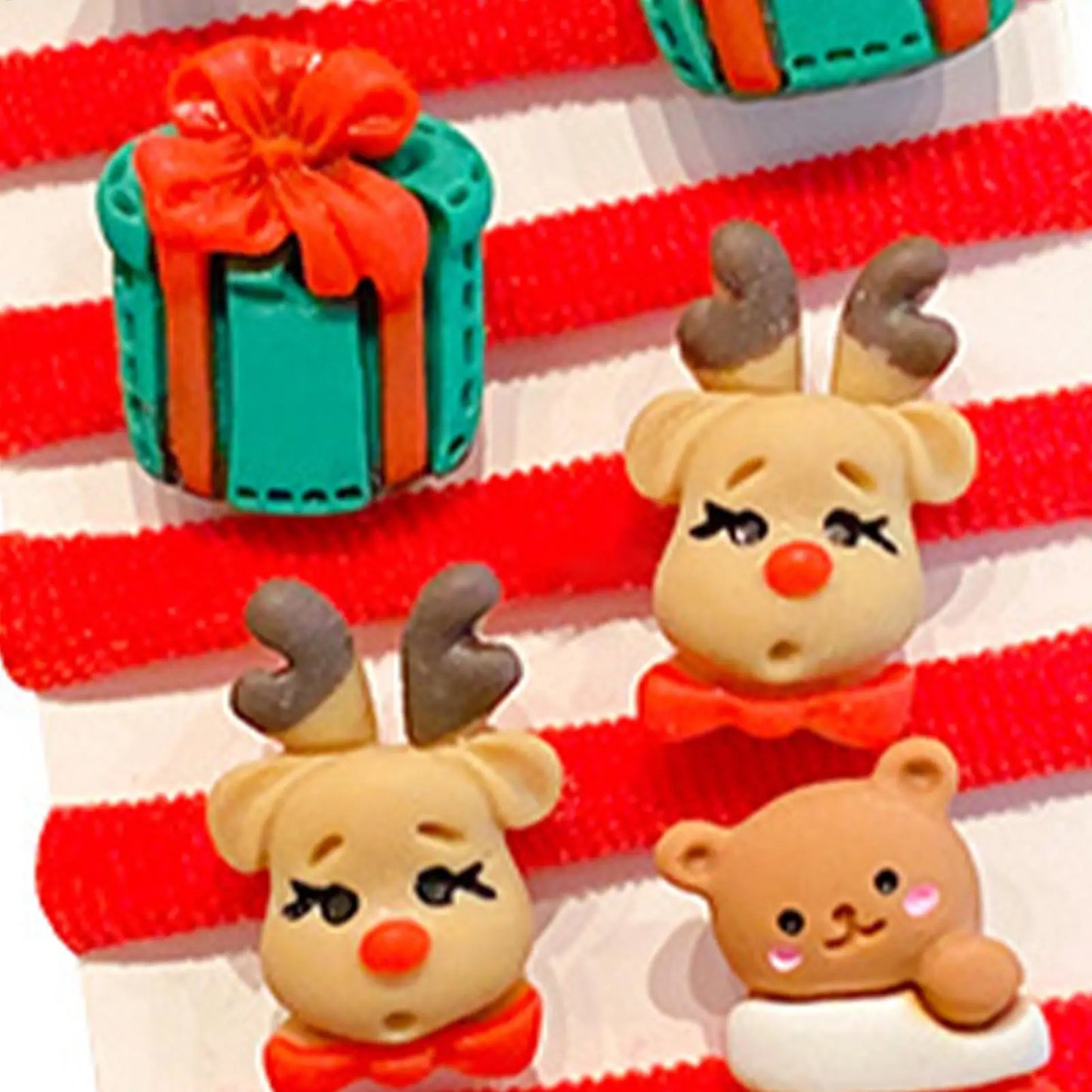 10-Pack Christmas Hair Ties – Santa & Snowman Elastic Bands